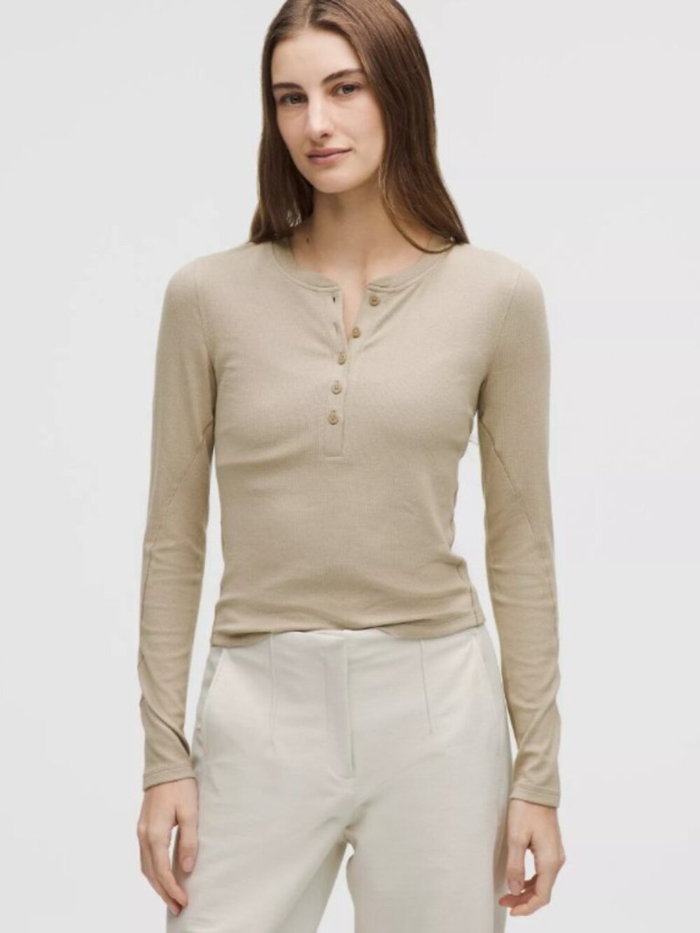 Lululemon Hold Tight Long-Sleeve Henley - Sheer Oak
